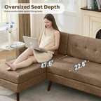Tbfit L Shaped Couch Sofa, 3 Seater Sofas - Image 5
