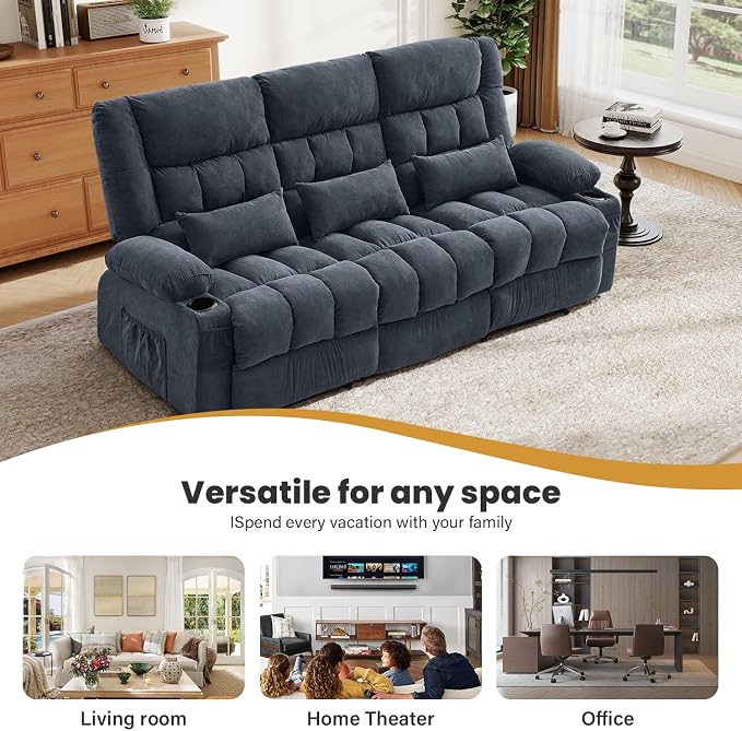 BOSMILLER Reclining Sofa with Cup Holders - Image 7
