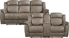 Lexicon Recliner Living Room Set, Home Theater Seating, Manual Polished - Image 3