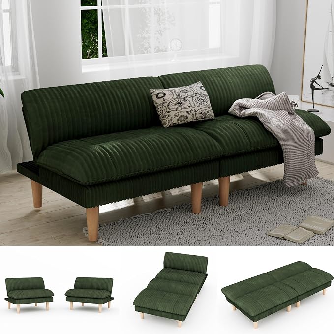 Ribilake 69" Futon Sofa Bed, 4 in 1 Multi-Function Couch Sleeper by RIBILAKE