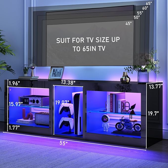 chartustriable LED TV Stands W/Power Outlet - Image 7
