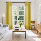 Celery Yellow Linen Curtains 84 Inch Length 2 Panels Set - Image 8