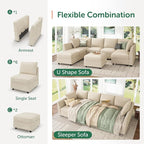 HONBAY Modular Sofa Sectional Sleeper Couch - Image 4