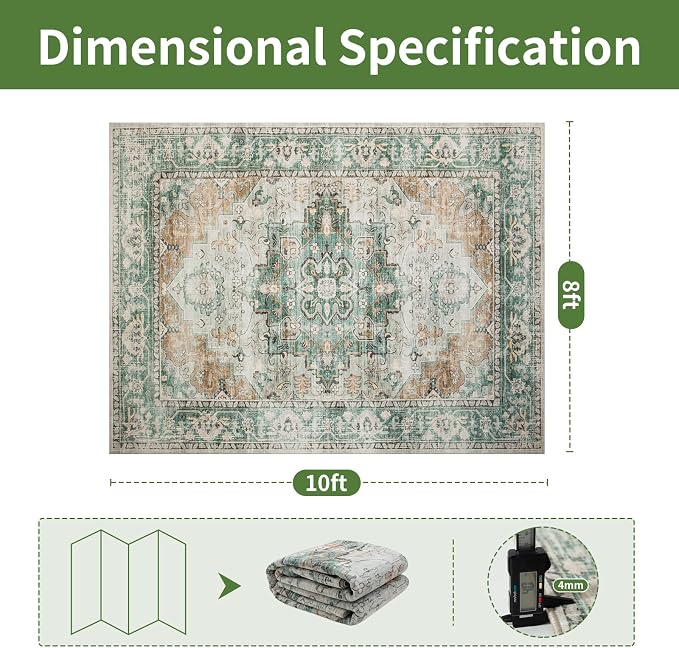 8x10 Moroccan Retro Washable Area Rugs - Image 2