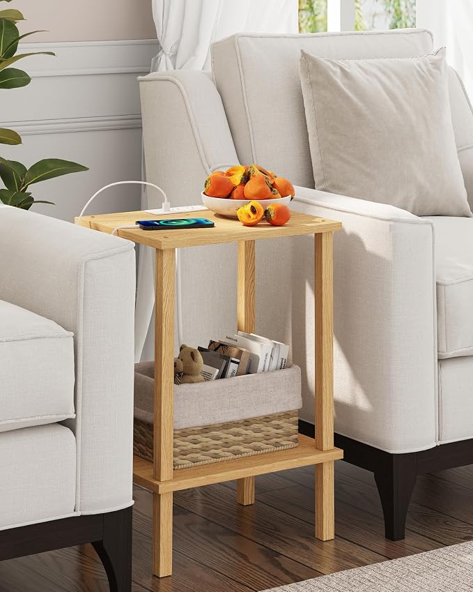 TUTOTAK End Table with Charging Station, Small Side Table with Outlets - Image 7
