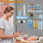 Magnetic Spice Rack for Refrigerator, 7 Pack Metal Magnetic Shelf, Moveable - Image 6