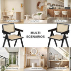 Furlide Rattan Dining Chairs Set of 2, Modern Mid Century Dining Chairs - Image 9