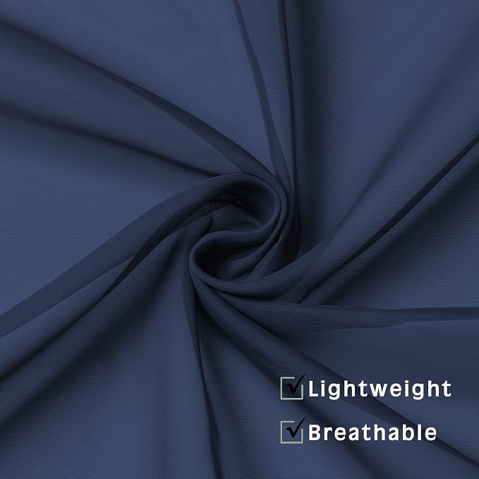 Blue Sheer Curtains 36 Inches 2 Panels Set - Image 3