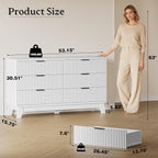 BORNOON 53" Long Dresser for Bedroom, 6-Drawer Dresser - Image 2