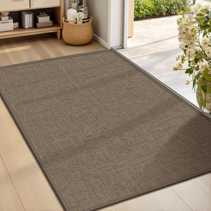 Ultra Thin Indoor Door Mat 24"x36", Non Slip Doormats, Rubber Backing, by LEKEEPGO