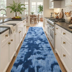 2x10 Tie-dye Dark Teal Runner Rug Washable Non-Slip - Image 2