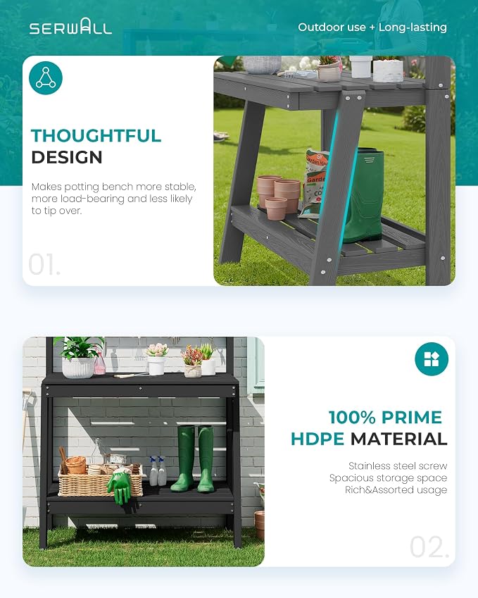 SERWALL Potting Bench Outdoor - Image 6