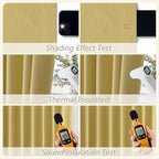Yellow 100% Blackout Linen Curtains 90 Inch Length 2 Panels Set - Image 5