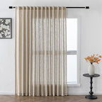 MYSKY HOME Cotton Curtains for Living Room Farmhouse Semi Sheer Light Filtering by MYSKYHOME