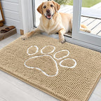 OLANLY Dog Door Mat for Muddy Paws 35x24, Paw Print Design Chenille Mud Mat | by OLANLY