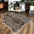 Seek4comfortable Leopard Print Rug, Cheetah Rug 4.6x5.8 Feet Faux Animal Fur by Seek4comfortable