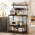 SUPERJARE Bakers Rack with Power Outlets, Microwave Stand, 31.5 X 16.5 Inch - Image 2