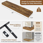 fuqing Floating Shelves for Wall, Wall Mounted Wood Floating Shelf - Image 3