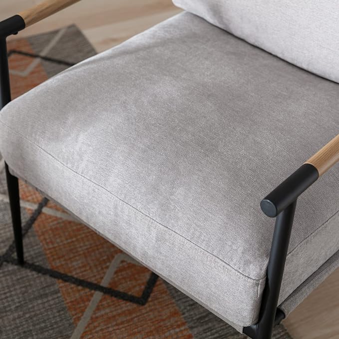 Ya-Home Mid-Century Accent Chair Set of 2, Soft Armchair Chenille Fabric Lounge - Image 5