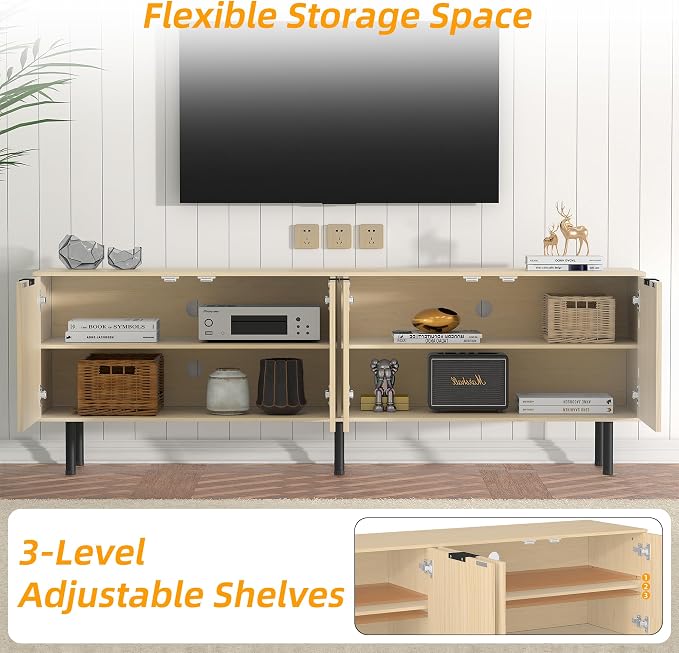 TV Stand for 80 Inch TV, Entertainment Center - Image 7