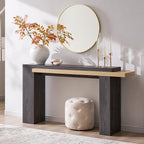 OKD 63 Inch Modern Entryway Console Table, Solid Geometry Accent Sofa Table by OKD