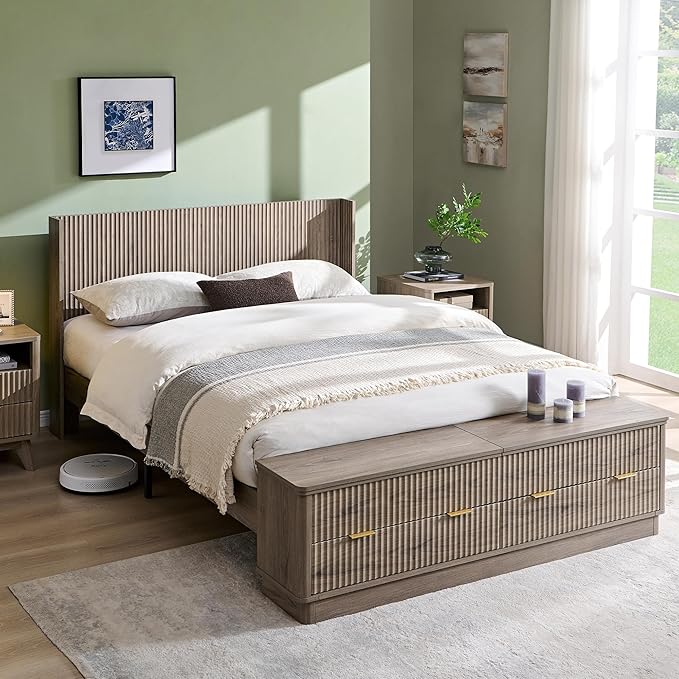 T4TREAM Fluted Queen Size Bed Frame by T4TREAMFurniture