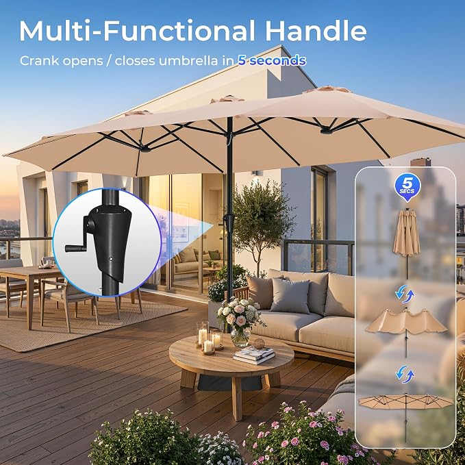 SUPERJARE 15FT Outdoor Patio Umbrella - Image 6