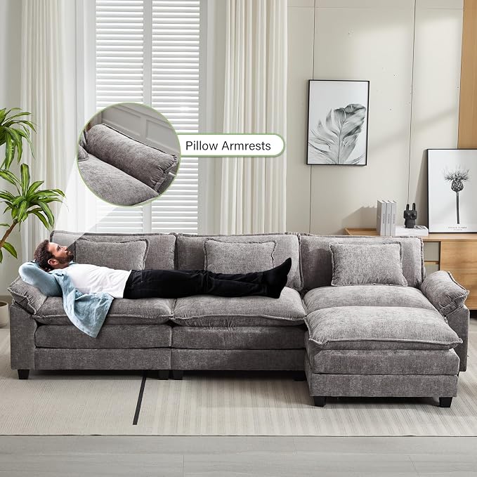 Oprisen 120" Modular Sectional Sofa, Comfy Cloud Couch Sectional Sofa - Image 5