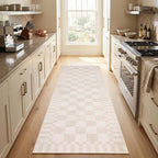 GarveeHome 2.5x8 Checkered Kitchen Runner Rug by GarveeHome