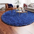 Navy Blue Round Area Rugs 5ft, Soft Bedroom Circle Rug Floor Mat - Image 9