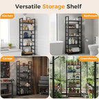 DUMOS 5-Tier Bookshelf, Modern Tall Bookcase, Open Storage Display Shelf - Image 5