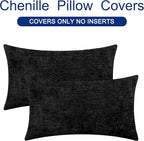 CaliTime Decorative Couch Throw Pillow Covers 26 X 16 Inches Black | Pack of 2 - Image 6