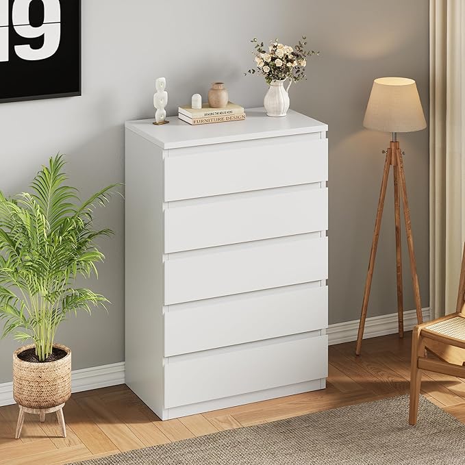 Jocoevol White 5 Drawer Dresser - Image 6