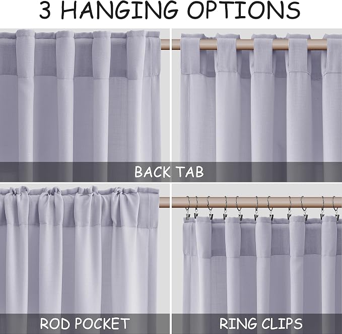 Lavender Purple Linen Curtains 96 Inches Long - Image 2