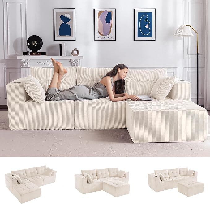 MAXYOYO Modular Sectional Sofa Couch, L Shaped Modern Cloud Couch by MAXYOYO
