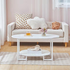 HOOBRO Coffee Table for Living Room, Oval Small Coffee Table - Image 3