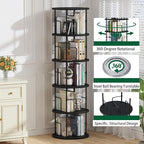 5Tier Rotating Bookshelf, Spinning Bookshelf Tower, 360 ° Display Space Saving - Image 4