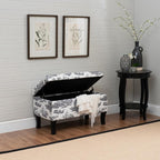Linon Stephanie Black and White Toile Fully Upholstered Bench - Image 5