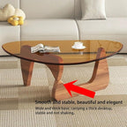 EASYSOUL Modern Glass Coffee Table, 44.88" D x 32.28" W x 15.75" H, Abstract - Image 6