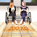Outsunny 2-Person Outdoor Glider Bench, Patio Double Swing Rocking Chair - Image 8