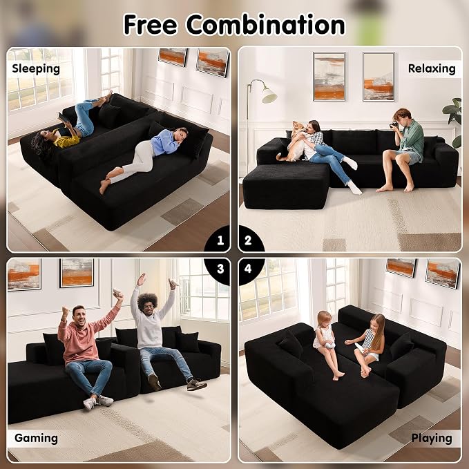 ovios 104" Cloud Boneless Couch - Image 6
