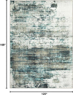 10x14 Area Rugs for Living Room: Washable Abstract Teal Green Carpet | Non-slip - Image 2