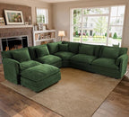 ELUCHANG 114" Oversized V-Shaped Cloud Couch Modular Sectional Sofa by ELUCHANG