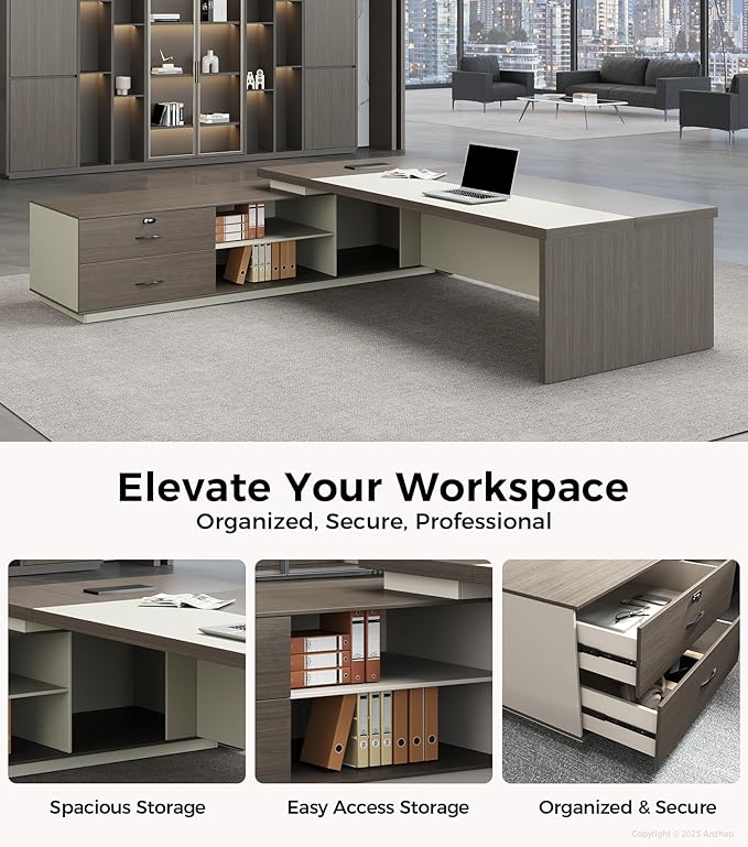 79" L-Shaped Executive Desk - Image 7