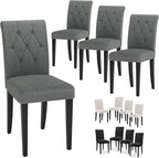 Welzona Upholstered Dining Chairs Set of 4, Button Tufted Parsons Dining Chair - Image 7