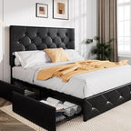 Allewie Upholstered Queen Size Platform Bed Frame by Allewie