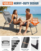 KingCamp Lounge Chair Outdoor, 400LBS Tanning Chairs - Image 4