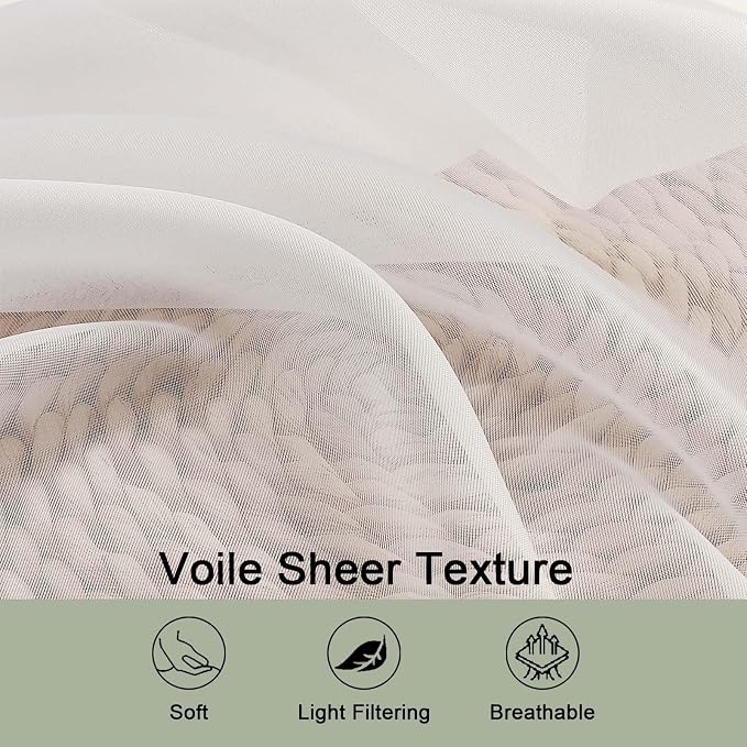 Ivory Sheer Curtains 108 Inches Long - Image 5