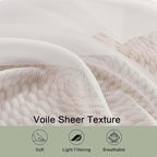 Sheer Ivory Curtains, Sheer Curtains 63 inch Length 2 Panels Set, Rod Pocket - Image 3
