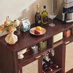 Lerliuo Rattan Wine Cabinet - Image 5